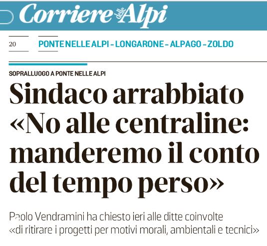 Ponte nelle Alpi - Sindaco arrabbiato