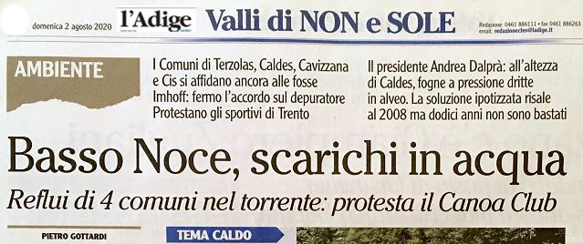 L'Adige - Scarichi fognari nel Noce