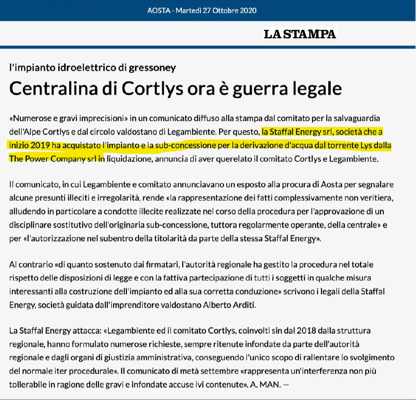 La Stampa Aosta - Cortlys