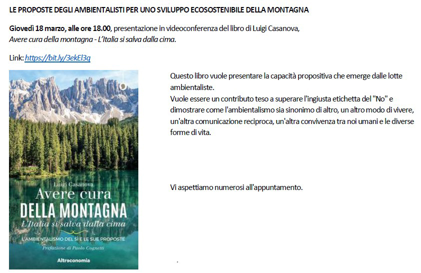 Luigi Casanova - Presentazione di "Avere cura della montagna"