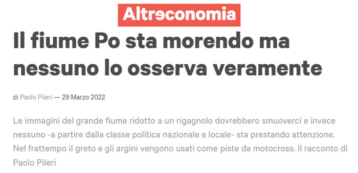 altraeconomia - il Po sta morendo